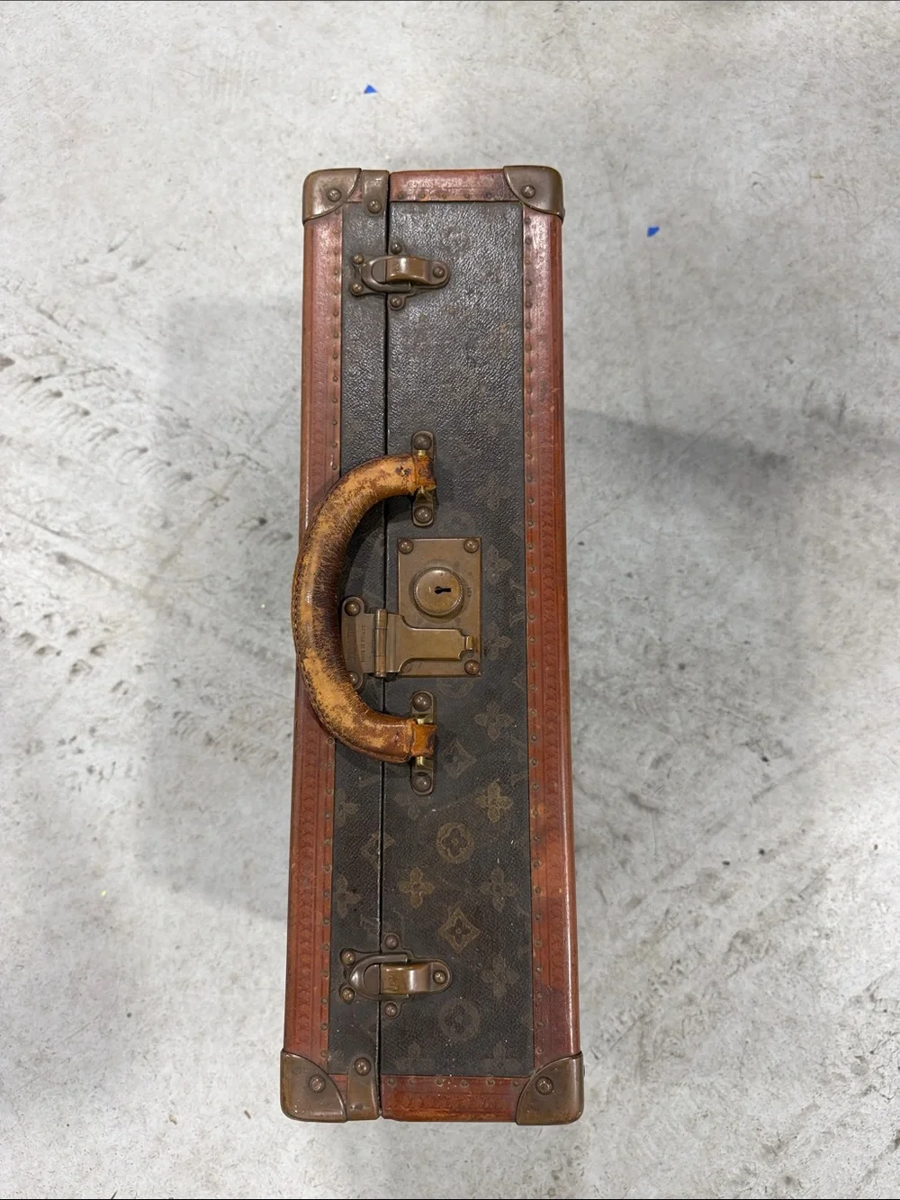 Louis Vuitton Monogram Leather Trim Vintage Carry Case in Brown